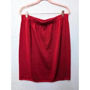 Vtg San Remo By Laura Knits Red Pull On Skirt Holiday Party Christmas Photos Lg